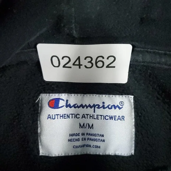 Champion Sweater Mens Medium Black Casual Pullover Hoodie Sweatshirt * - Picture 9 of 9